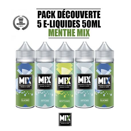 Pack MENTHE 5 E-liquides 50ml MIX