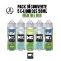 Pack MENTHE 5 E-liquides 50ml MIX