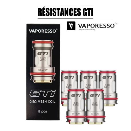 Pack 5 r&eacute;sistances GTI VAPORESSO