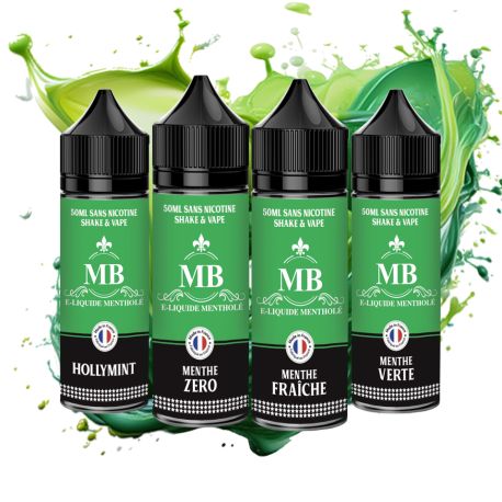 HOLLYMINT, MENTHE ZERO, MENTHE FRA&Icirc;CHE, MENTHE VERTE 50ML - MB