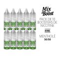 PACK DE 10 BOOSTERS DE NICOTINE MENTHOL&Atilde; - 50/50 - 10ML