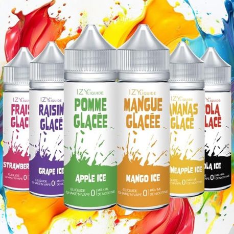 FRAISE GLAC&Eacute;E, RAISIN GLAC&Eacute;, POMME GLAC&Eacute;E, MANGUE GLAC&Eacute;E, ANANAS GLAC&Eacute;, COLA GLAC&Eacute; 50ML - IZY