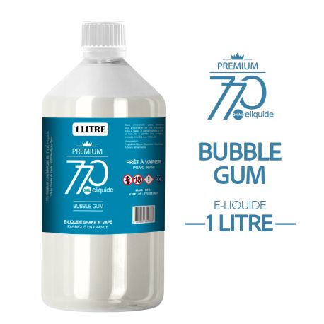 E-LIQUIDE BUBBLE GUM &ndash; 770 PREMIUM - 1 LITRE 