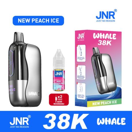 POD RECHARGEABLE - WHALE 38K JNR - NEW PEACH ICE