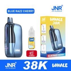 POD RECHARGEABLE - WHALE 38K JNR - BLUE RAZZ CHERRY