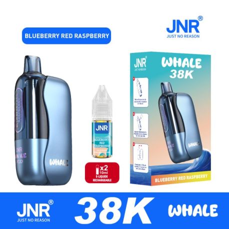 POD RECHARGEABLE - WHALE 38K JNR - BLUEBERRY RED RASPBERRY