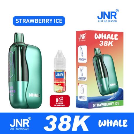 POD RECHARGEABLE - WHALE 38K JNR - STRAWBERRY ICE