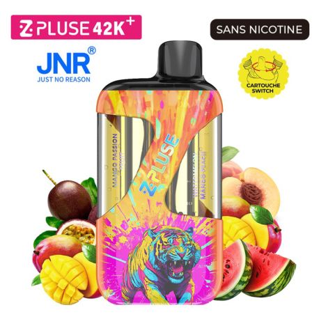 POD ZPLUSE 42K - SANS NICOTINE - MANGO PASSION FRUIT + WATERMELON MANGO PEACH - JNR